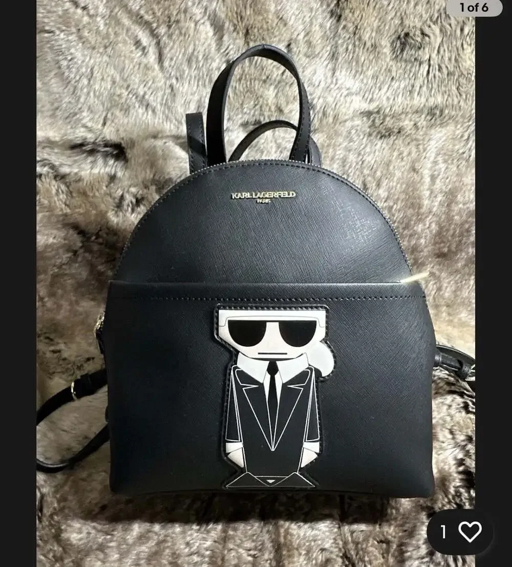 Karl Lagerfeld Paris Maybelle Black Icon Backpack
